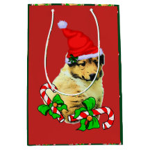 Cute Collie Puppy kerst Merry