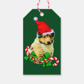 Cute Collie Puppy kerstcadeau-tassen Cadeaulabel (Achterkant)