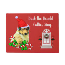 Cute Collie Puppy Kerstdoormat