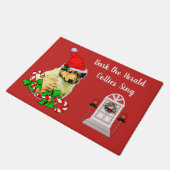 Cute Collie Puppy Kerstdoormat Deurmat (Schuin)