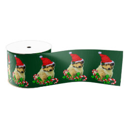 Cute Collie Puppy Kerstmis Grosgrain Lint