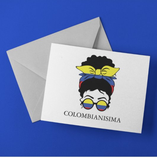 CUTE COLOMBIANISIMA Colombian Girl Flag Briefkaart
