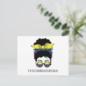 CUTE COLOMBIANISIMA Colombian Girl Flag Briefkaart (Staand voorkant)
