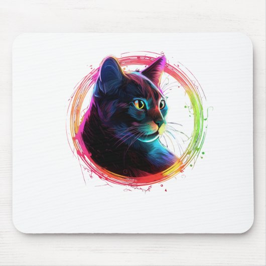 cute color full cat design muismat (Voorkant)