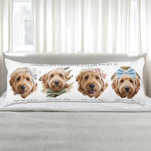 Cute Color Palette Custom Photo Paint Swatch Dog Lichaamskussen