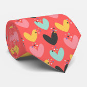 Cute colorfu Valentijns hartenpatroon Stropdas (Opgerold)