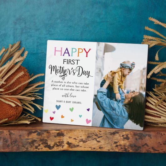 Cute Colorful 1st Moederdag Photo Keepomwille Fotoplaat (Zijkant)