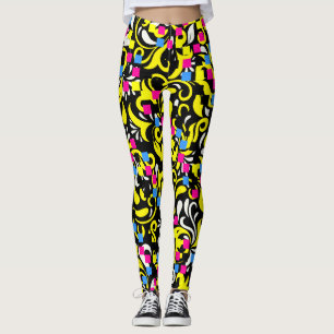 Cute colorful abstract floral Hoesje-Mate samsung Leggings