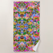 Cute colorful abstract gemengde paisleybloemen pap strandlaken (Voorkant)
