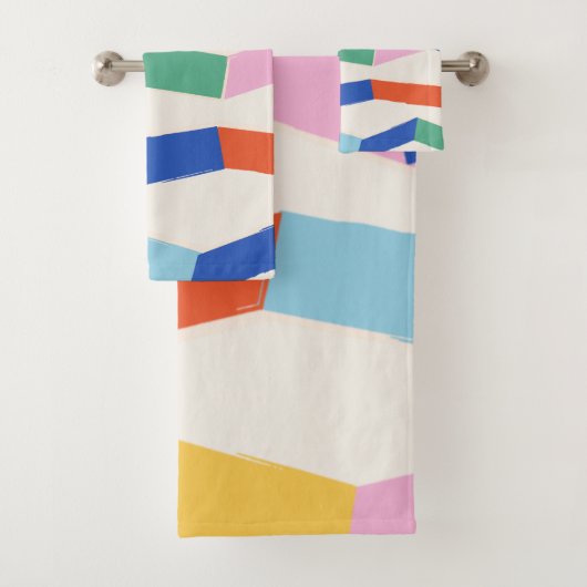 Cute Colorful Abstract Geometric Chevron Pattern Bad Handdoek (Insitu)