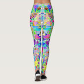Cute colorful abstract geometric fragric design leggings (Achterkant)
