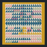Cute Colorful Abstract Geometric Shapes Yellow Imitatie Canvas Print<br><div class="desc">Een afspeelbaar,  kleurrijk geschilderd ontwerp van geometrische vormen en lijnen,  dat een modern kantelpatroon vormt in heldere kleuren van blauwgroen blauw,  mosterdgeel,  grijsgroen en roze.</div>