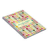 Cute Colorful Abstract Retro Tulips Patroon Notitieboek (Rechterzijde)