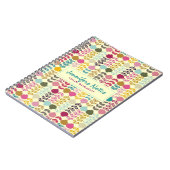 Cute Colorful Abstract Retro Tulips Patroon Notitieboek (Linkerzijde)