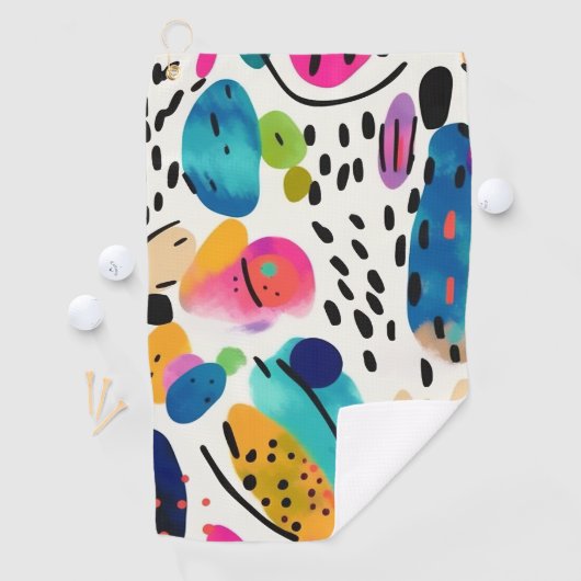 Cute Colorful Abstract Shaptern Golfhanddoek (Insitu)