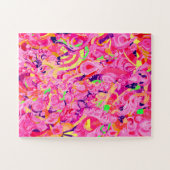 Cute colorful abstract swirls paint jigsaw puzzle legpuzzel (Horizontaal)