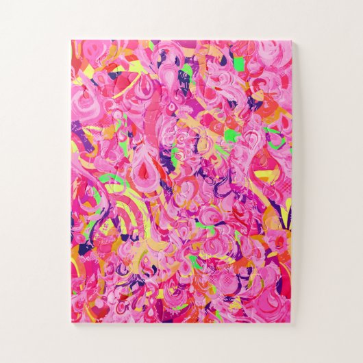 Cute colorful abstract swirls paint jigsaw puzzle legpuzzel (Verticaal)