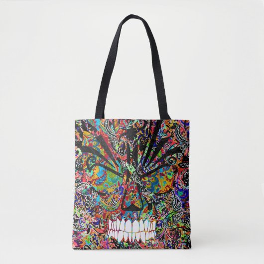 Cute Colorful abstracte boze schedel Tote Bag (Voorkant)
