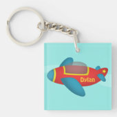 Cute Colorful Airplane Jet for Kids Sleutelhanger (Voorkant)