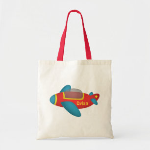 Cute Colorful Airplane Jet for Kids Tote Bag