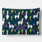 Cute Colorful Alpaca Cactus Personalized Name Etui (Voorkant)
