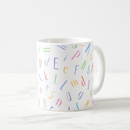 Cute Colorful Alphabet Pattern Koffiemok (Voorkant rechts)