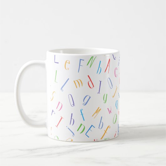 Cute Colorful Alphabet Pattern Koffiemok (Links)