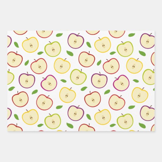 Cute Colorful Apple Pattern Inpakpapier Vel (Voorkant)