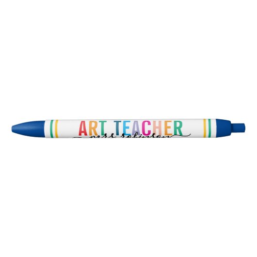 Cute Colorful Art Teacher Pen with Custom Name (Voorkant)