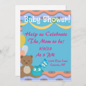 Cute Colorful Baby shower Invitation Kaart (Voorkant / Achterkant)