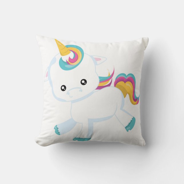 Cute Colorful Baby Unicorn Kussen (Voorkant)