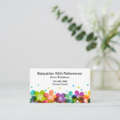 Cute Colorful Babysitter Business Cards Visitekaartje (Staand voorkant)