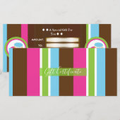 Cute Colorful Bakery Macaroons Cadeaubon (Voorkant / Achterkant)