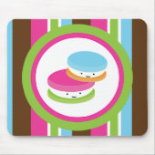 Cute Colorful Bakery Macaroons Fun Stripe Muismat (Voorkant)