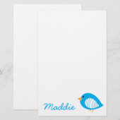 Cute colorful bird illustration briefpapier (Voorkant / Achterkant)
