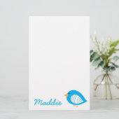 Cute colorful bird illustration briefpapier (Staand voorkant)