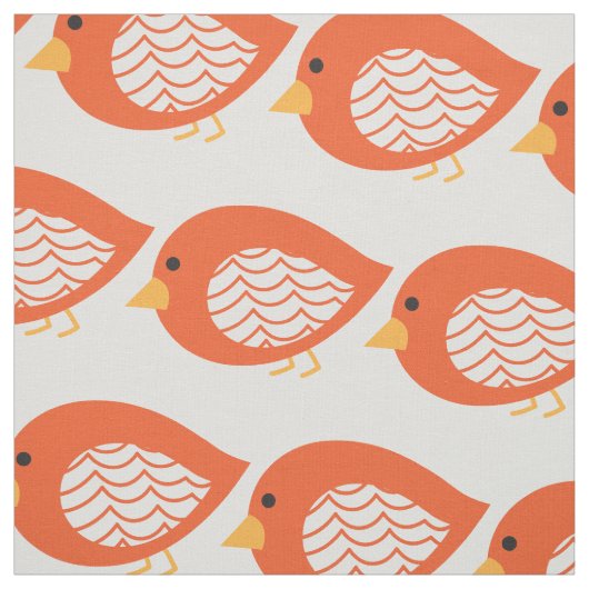 Cute colorful bird illustration stof (Swatch)