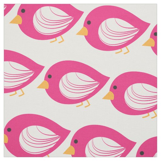 Cute colorful bird illustration stof (Swatch)