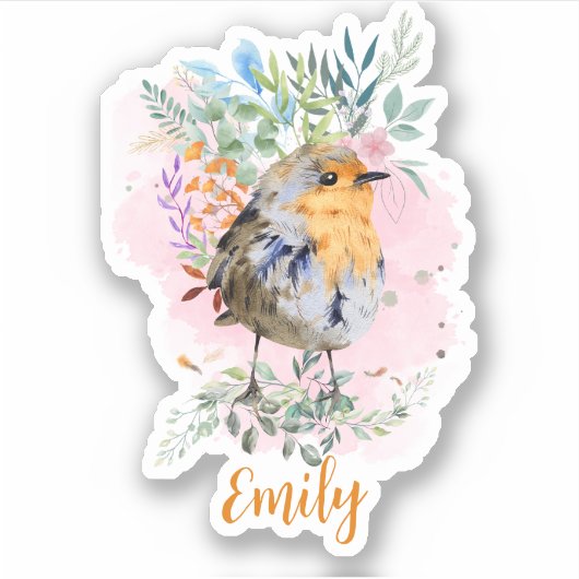 Cute Colorful Bird Sticker (Voorkant)