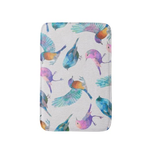 Cute Colorful Birds Badmat (Voorkant Verticaal)