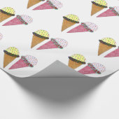 Cute Colorful Birthday Ice Cream Cadeaupapier (Hoek)