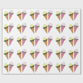 Cute Colorful Birthday Ice Cream Cadeaupapier (Vlak)
