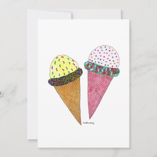 Cute Colorful Birthday Ice Cream Kaart (Voorkant)