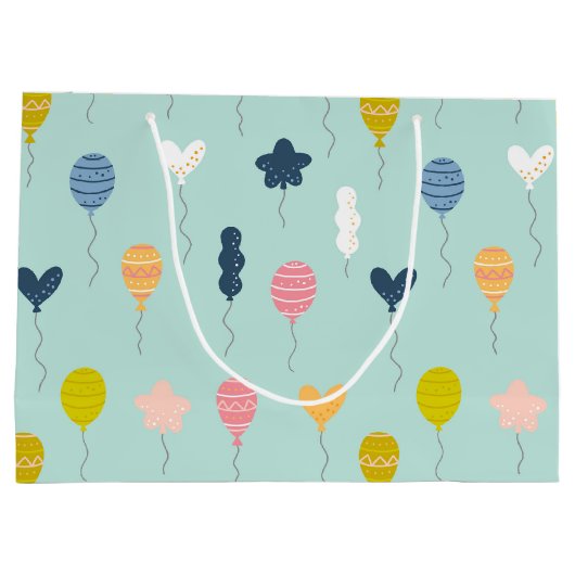 Cute Colorful Birthday Party ballonpatroonpatroonp Groot Cadeauzakje (Achterkant)