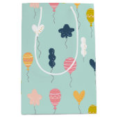 Cute Colorful Birthday Party ballonpatroonpatroonp Medium Cadeauzakje (Voorkant)