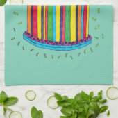 Cute Colorful Birthday Party Cake Theedoek (Gevouwen)