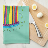 Cute Colorful Birthday Party Cake Theedoek (Quarter Fold)