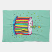 Cute Colorful Birthday Party Cake Theedoek (Horizontaal)