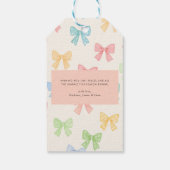 Cute Colorful Bow Pattern Christmas Cadeaulabel (Achterkant)