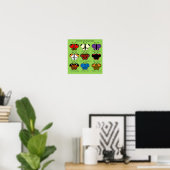 Cute Colorful British Butterfly Poster (Thuiskantoor)